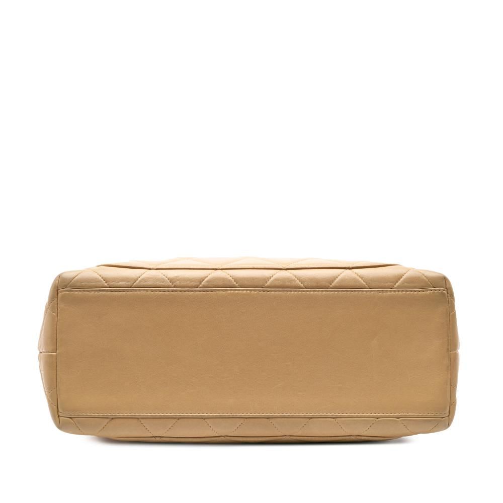 Beige Leather Chanel Crossbody Bag