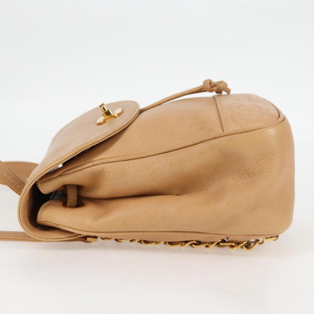 Beige Leather Chanel Backpack