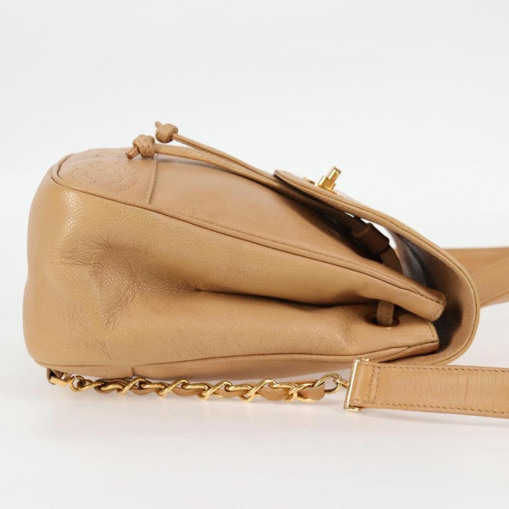 Beige Leather Chanel Backpack