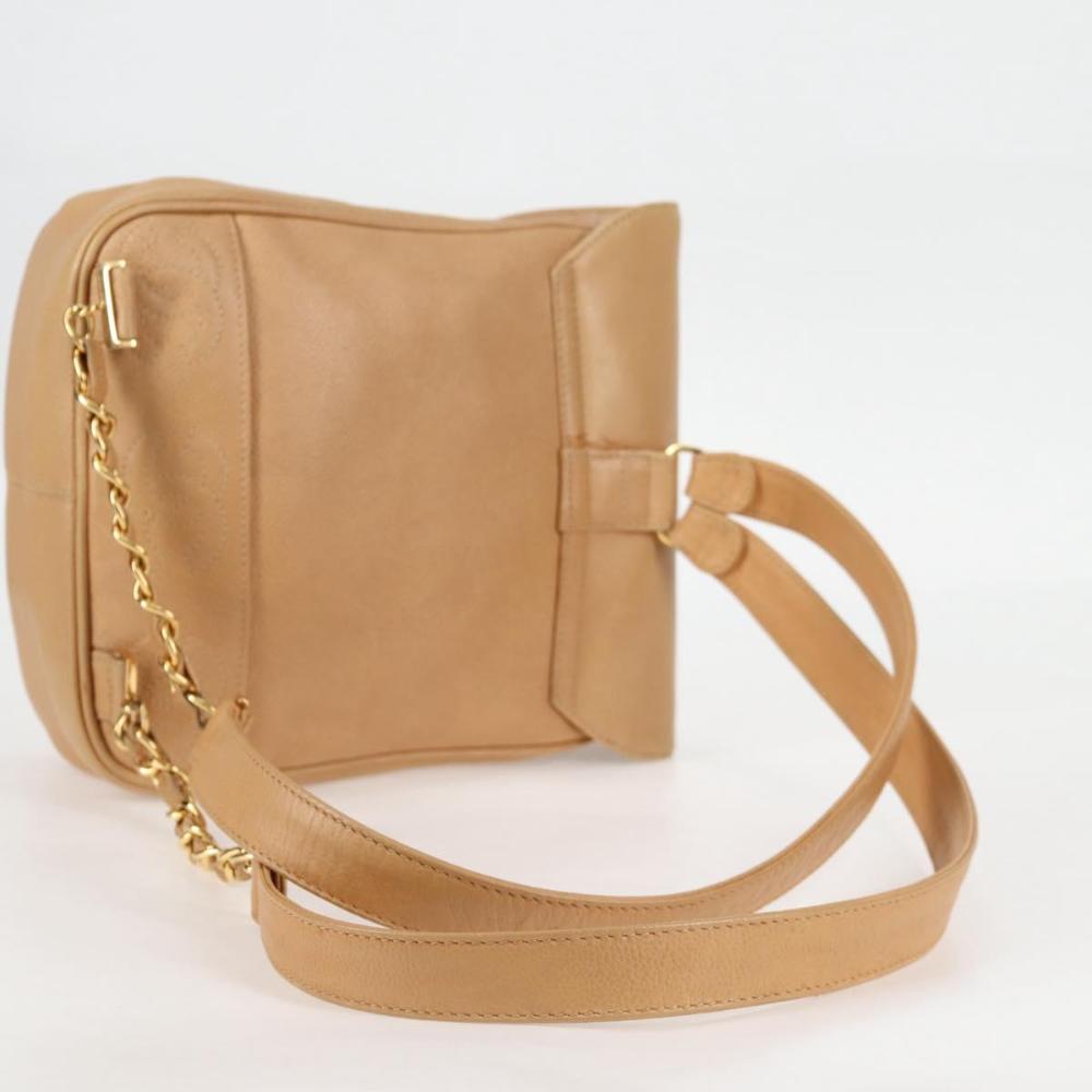 Beige Leather Chanel Backpack