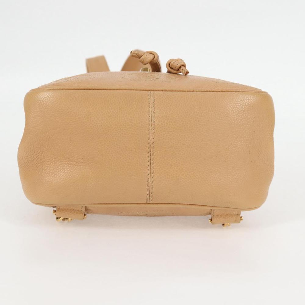 Beige Leather Chanel Backpack