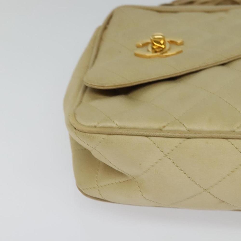 Beige Satin Chanel Crossbody Bag