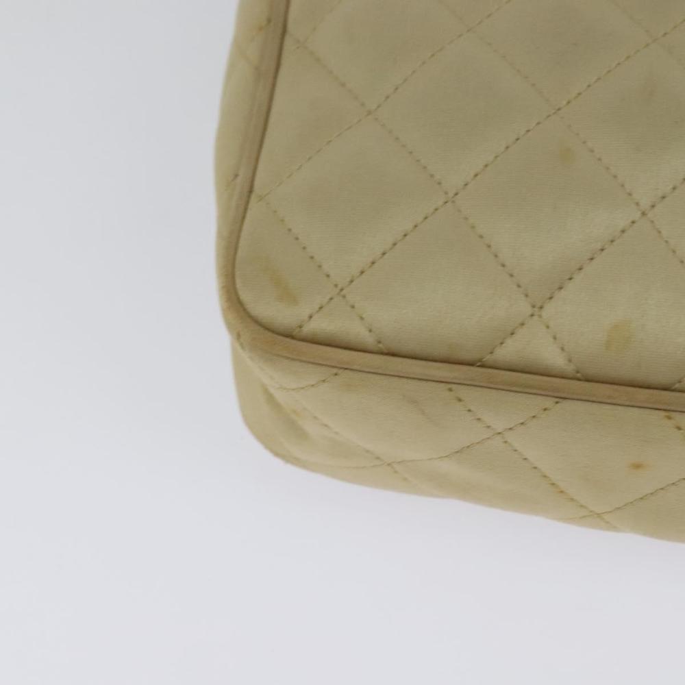 Beige Satin Chanel Crossbody Bag