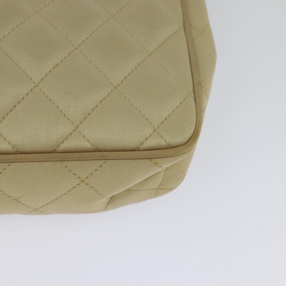 Beige Satin Chanel Crossbody Bag