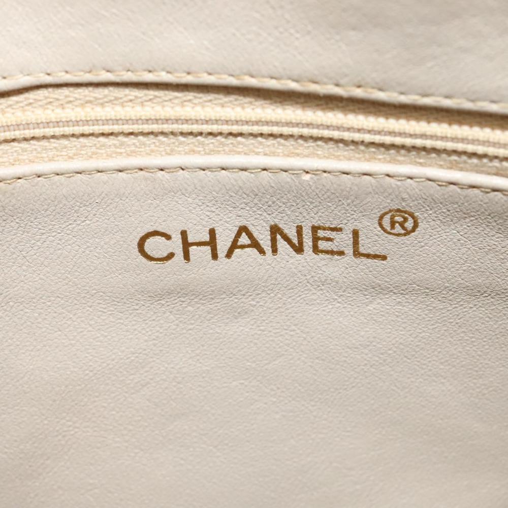 Beige Satin Chanel Crossbody Bag