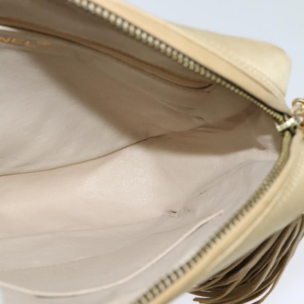 Beige Satin Chanel Crossbody Bag