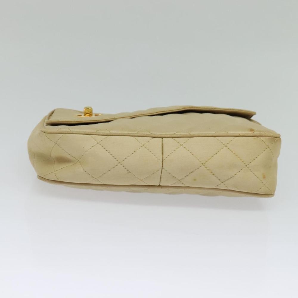 Beige Satin Chanel Crossbody Bag