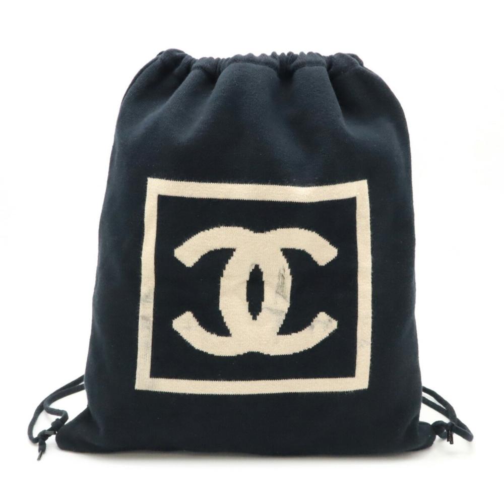 Black Cotton Chanel Backpack