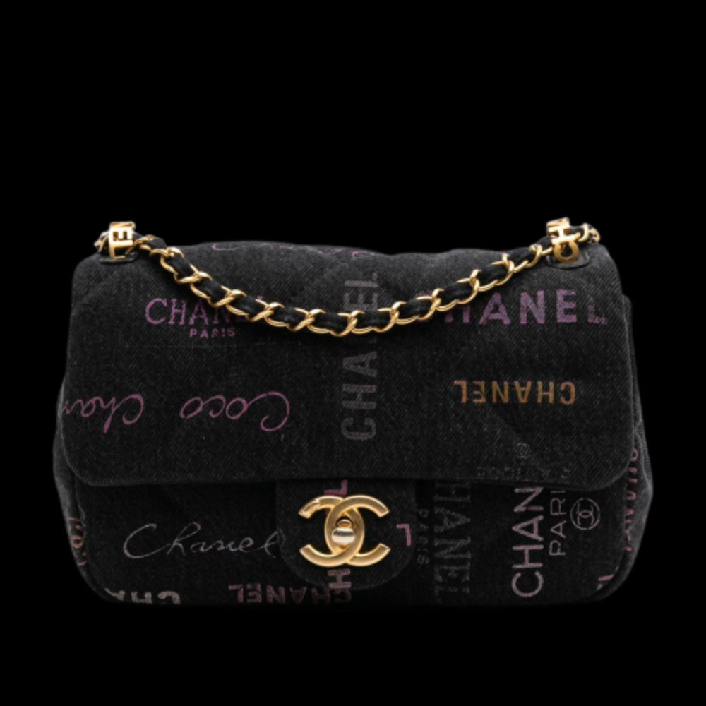 Black Denim Chanel Crossbody Bag