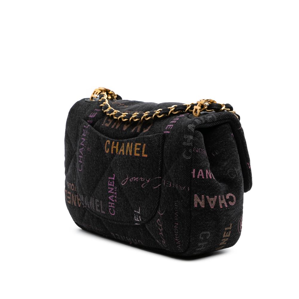 Black Denim Chanel Crossbody Bag