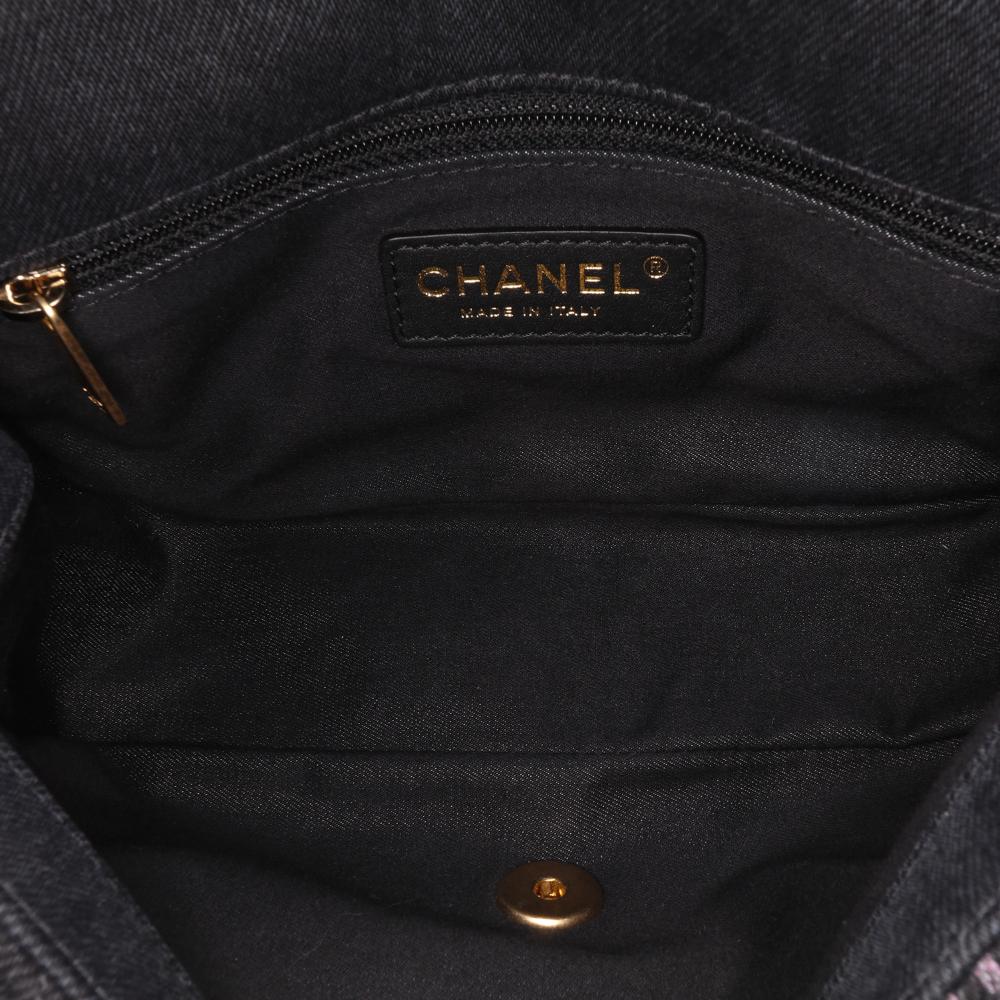 Black Denim Chanel Crossbody Bag