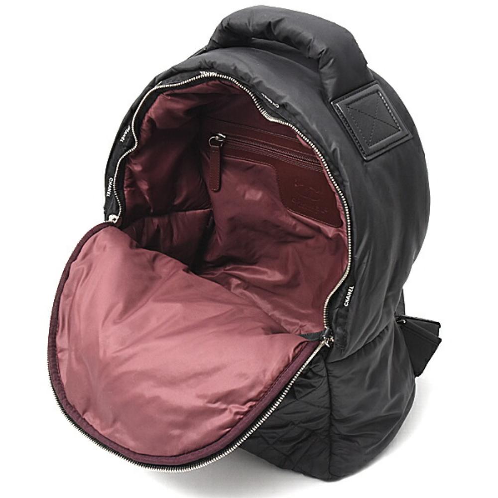 Black Fabric Chanel Backpack