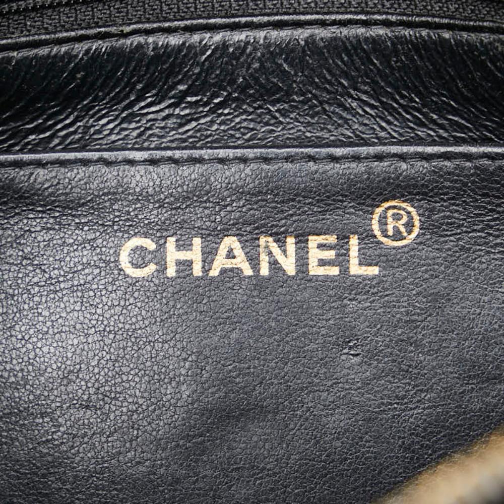 Black Leather Chanel Backpack