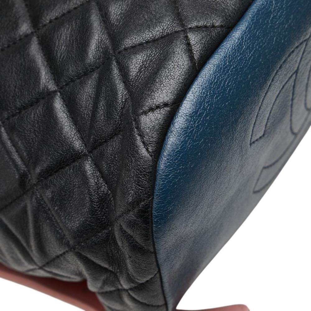 Black Leather Chanel Backpack