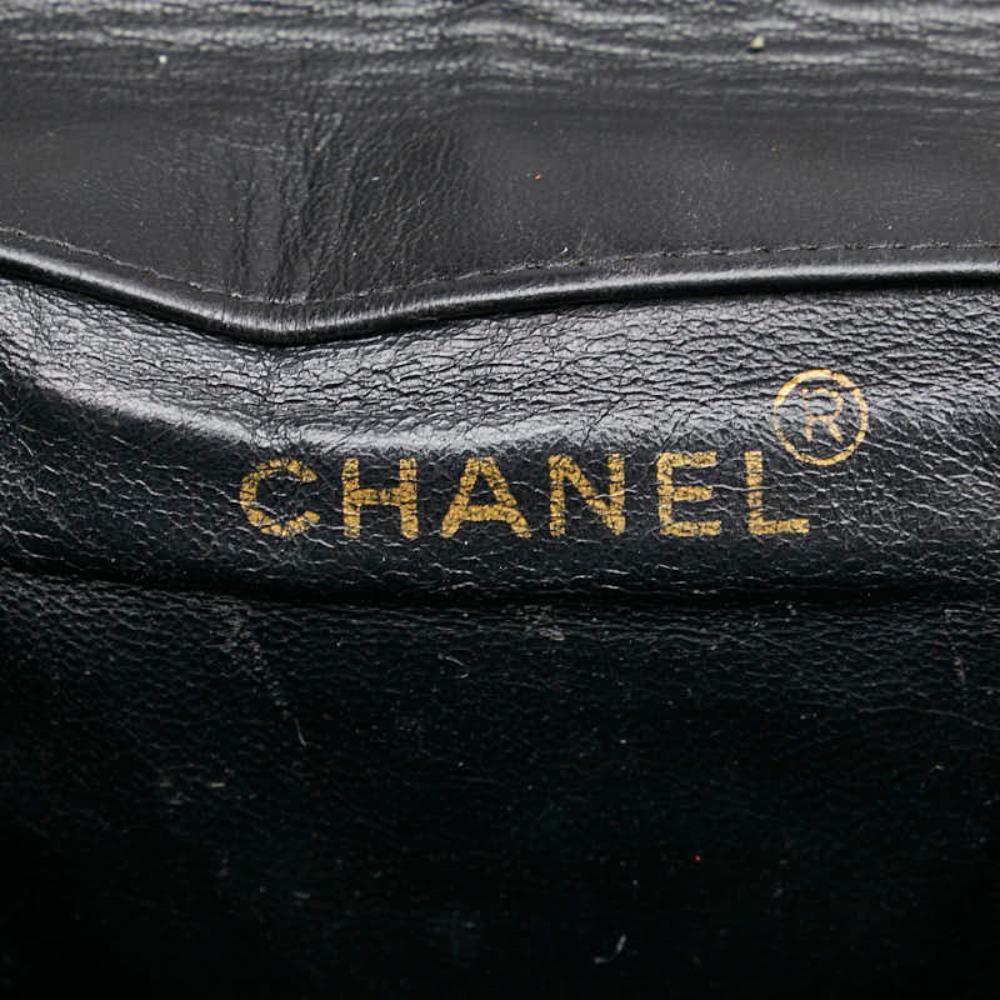Black Leather Chanel Backpack