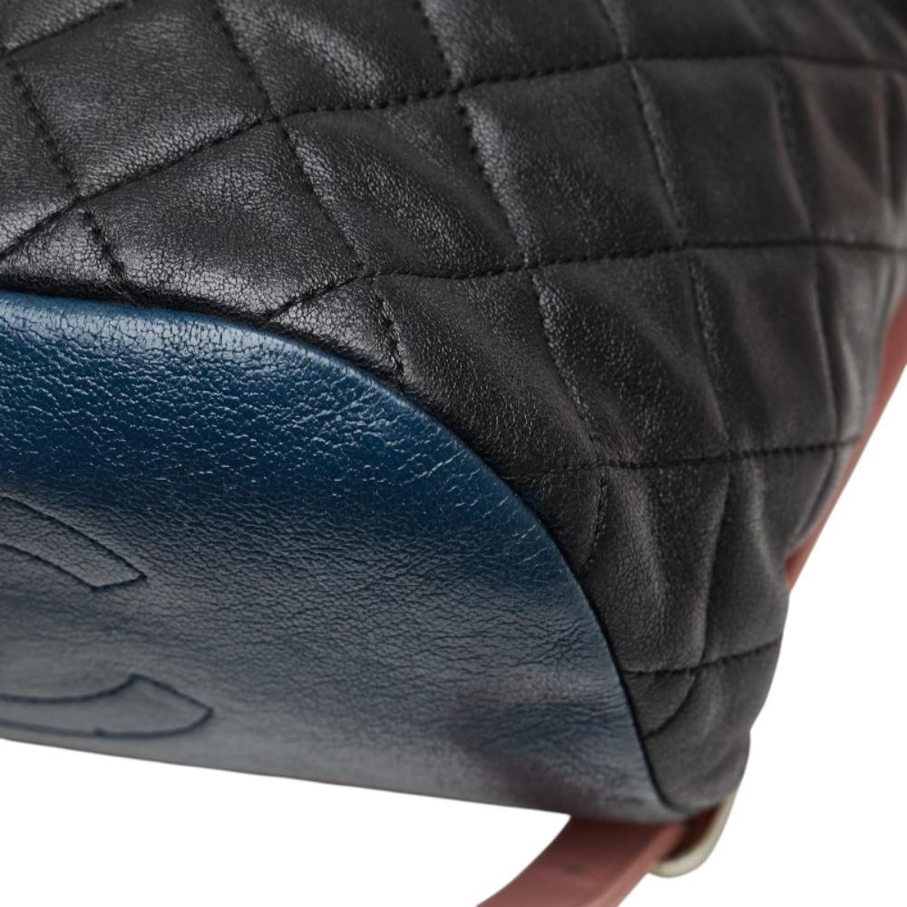 Black Leather Chanel Backpack