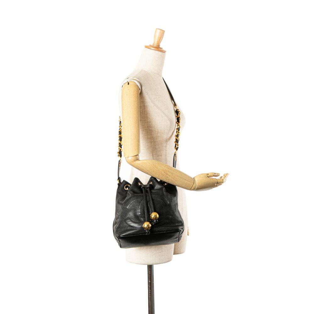 Black Leather Chanel Crossbody Bag
