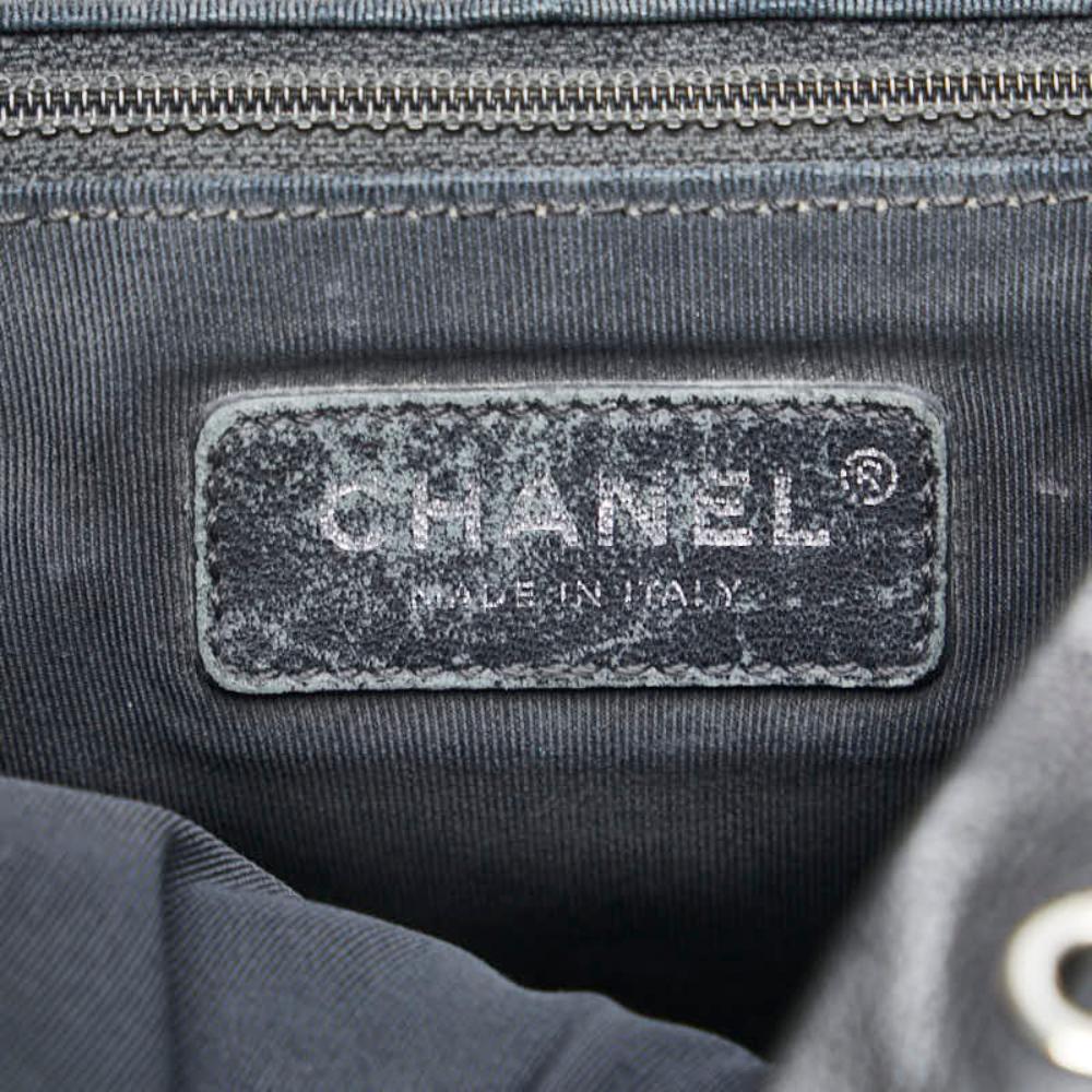 Black Leather Chanel Backpack