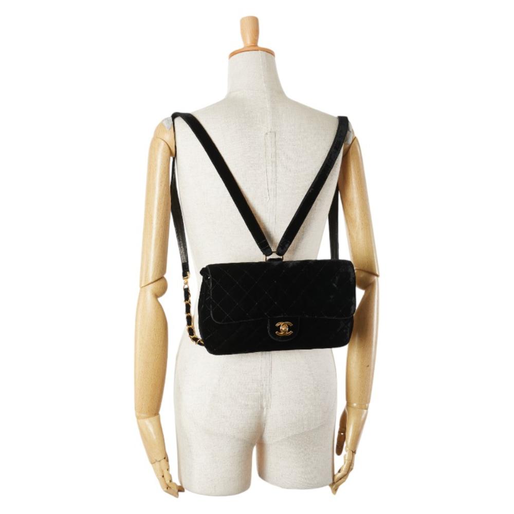 Black Leather Chanel Backpack