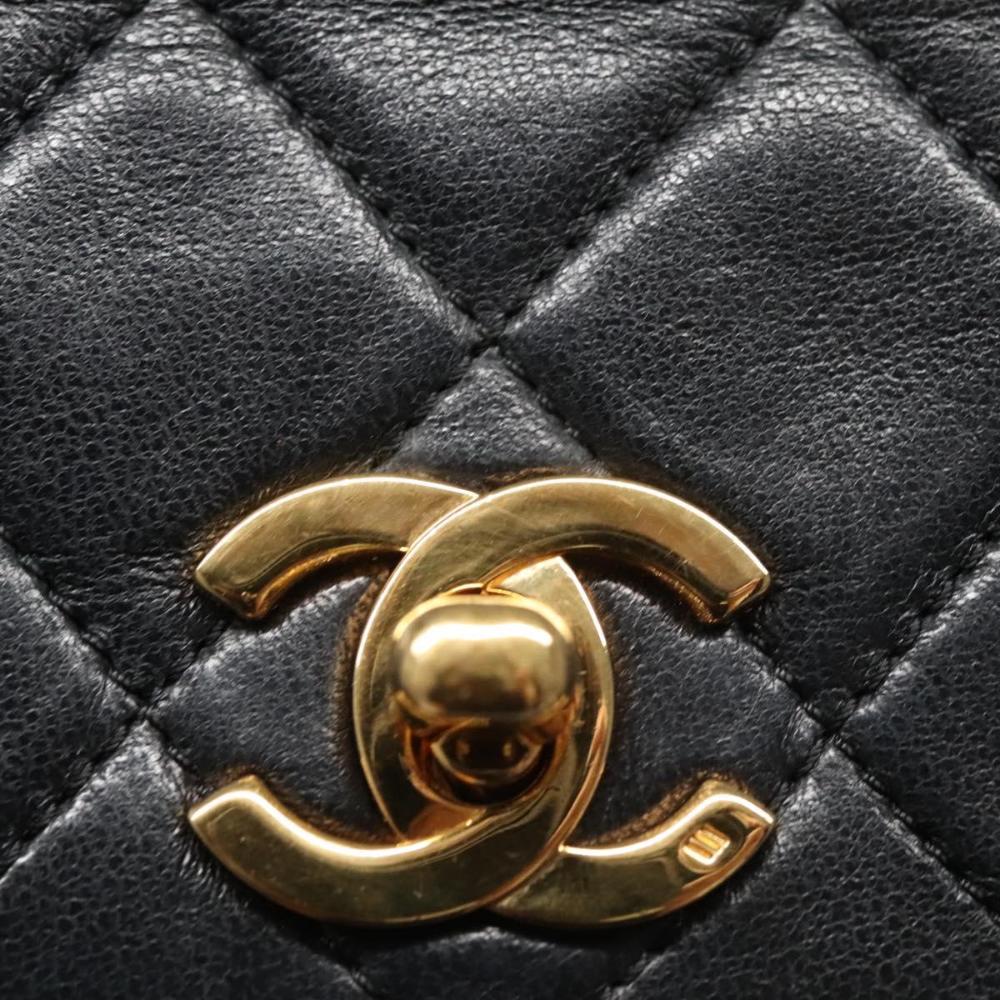 Black Leather Chanel Crossbody Bag