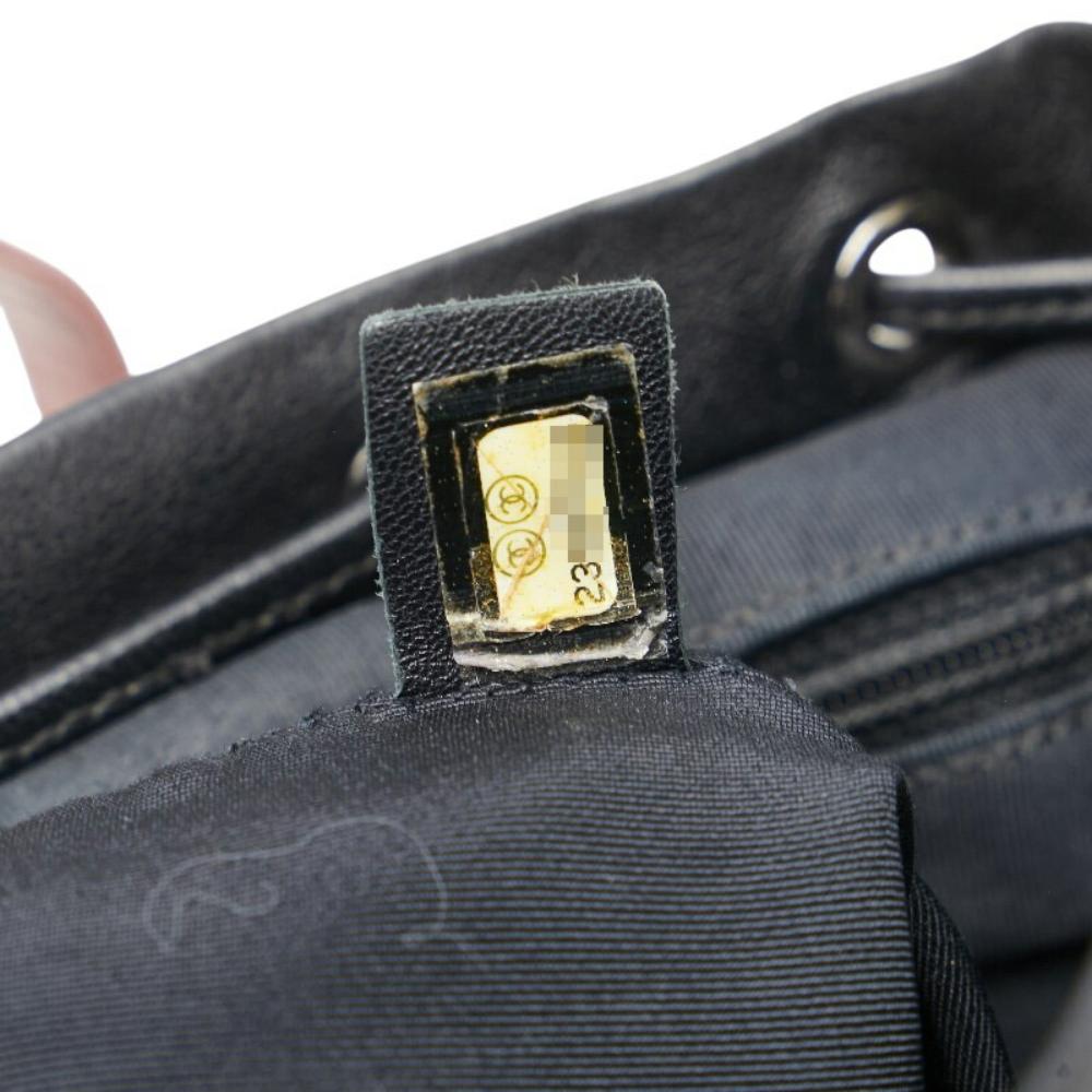 Black Leather Chanel Backpack