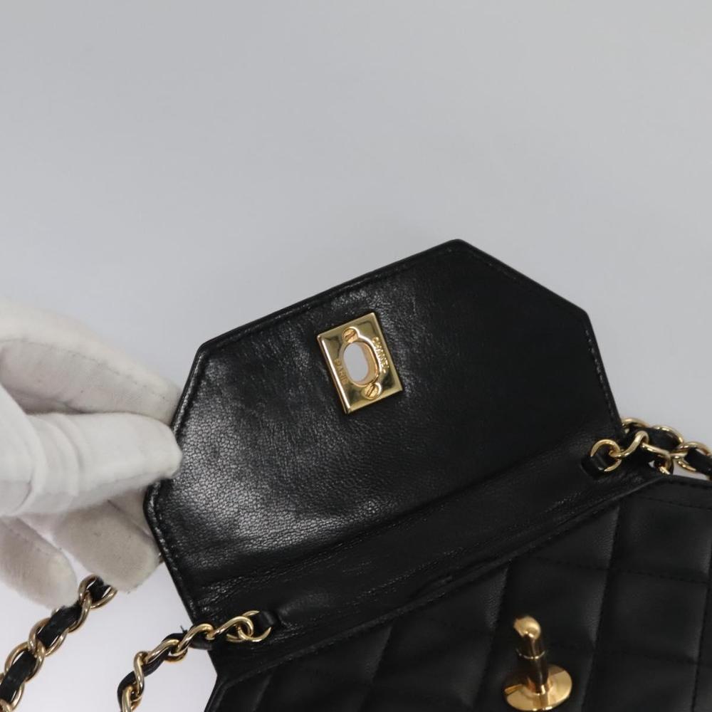 Black Leather Chanel Crossbody Bag