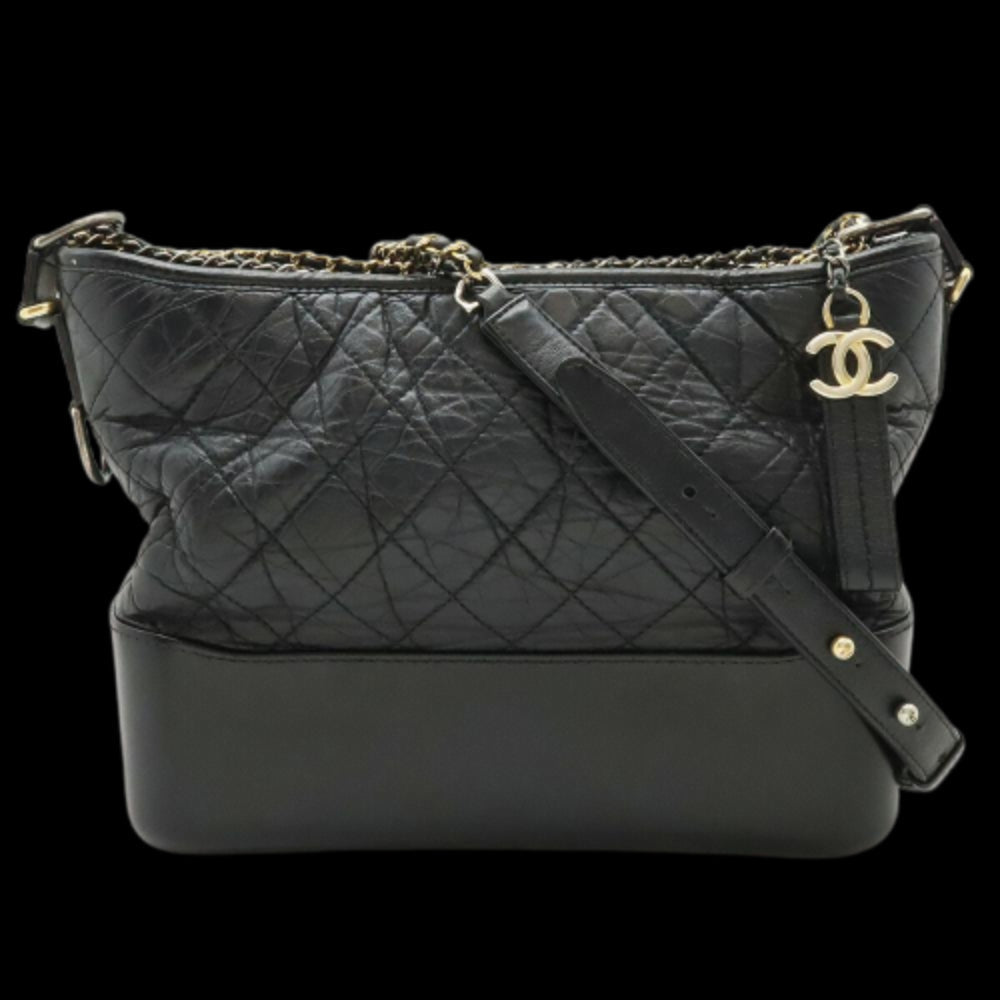 Black Leather Chanel Crossbody Bag