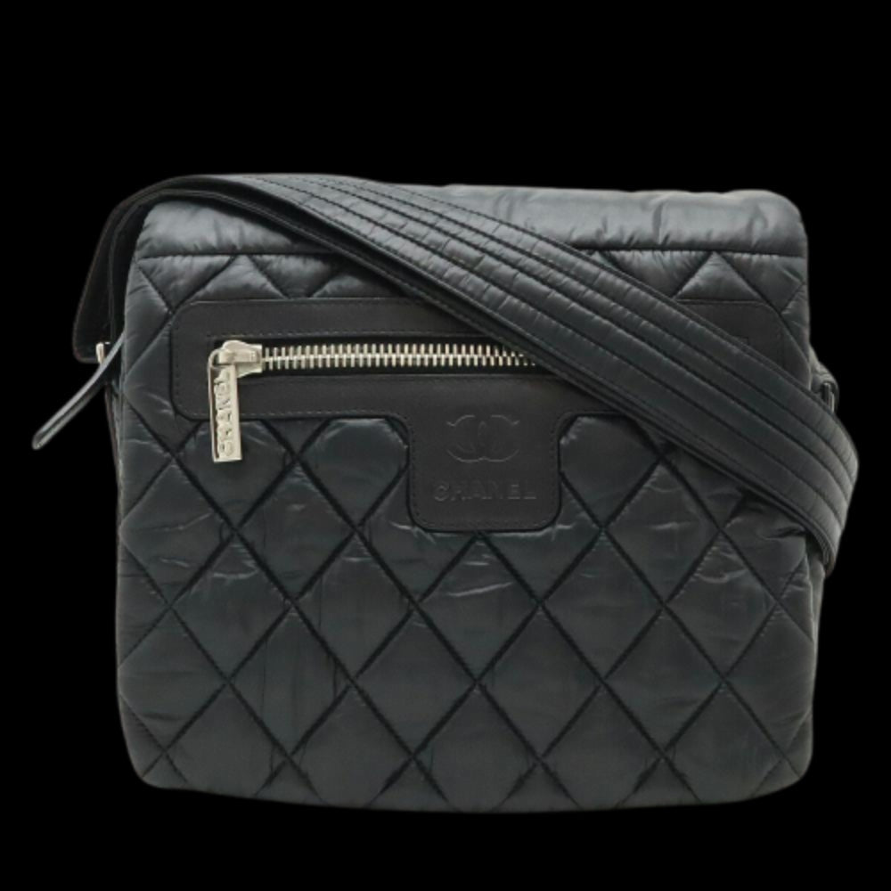 Black Leather Chanel Crossbody Bag