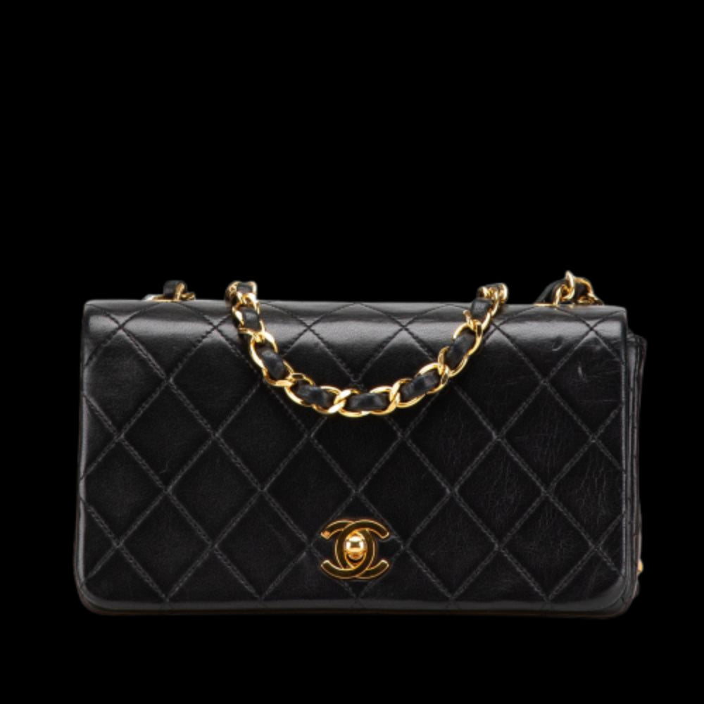 Black Leather Chanel Crossbody Bag