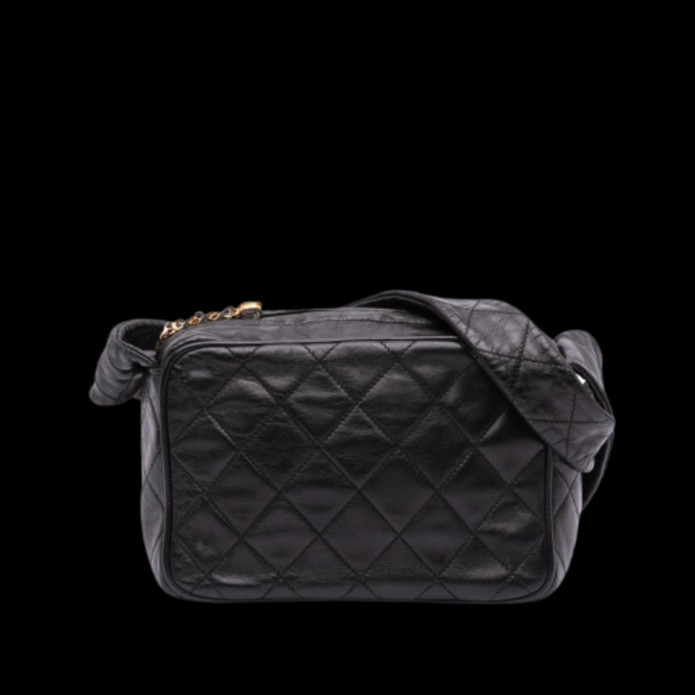 Black Leather Chanel Crossbody Bag
