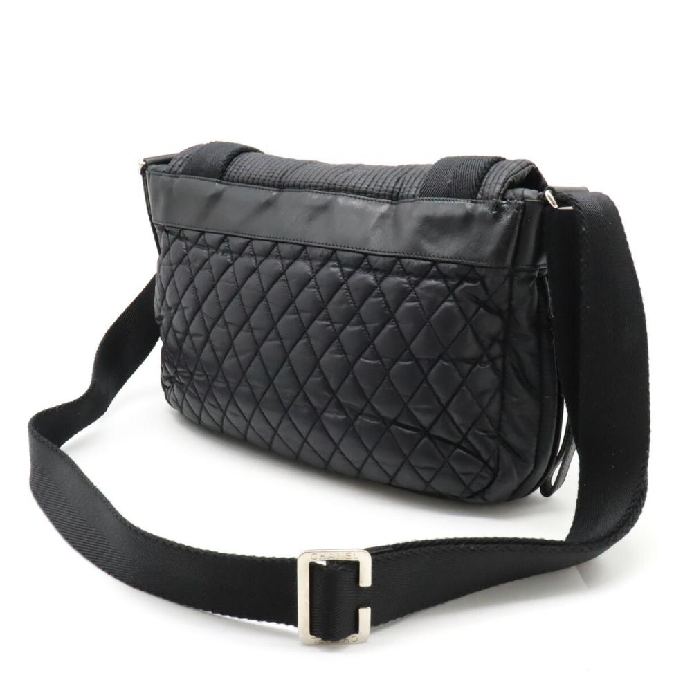 Black Leather Chanel Crossbody Bag