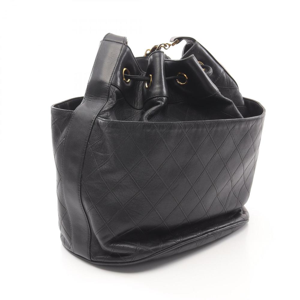 Black Leather Chanel Crossbody Bag