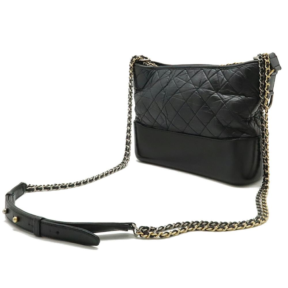 Black Leather Chanel Crossbody Bag