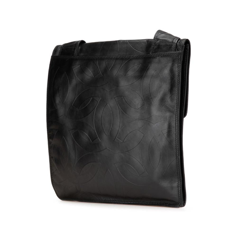 Black Leather Chanel Crossbody Bag