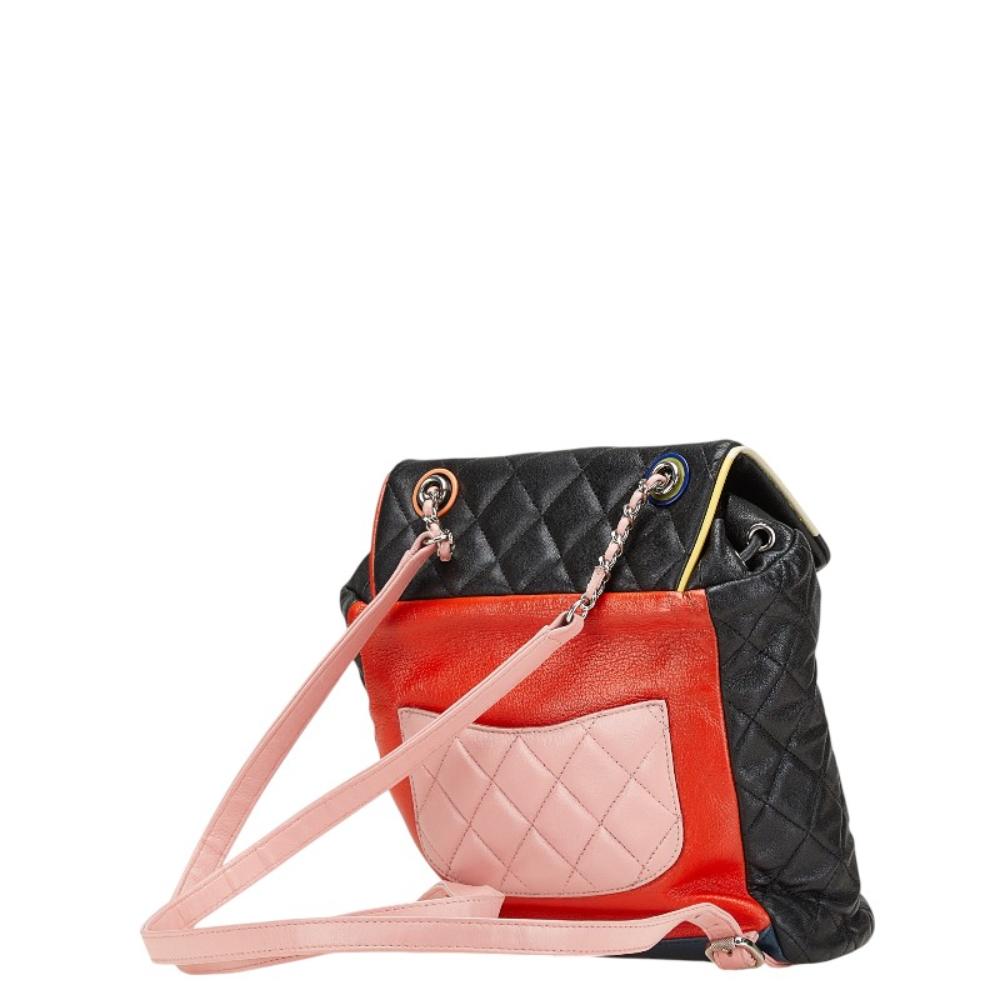 Black Leather Chanel Backpack