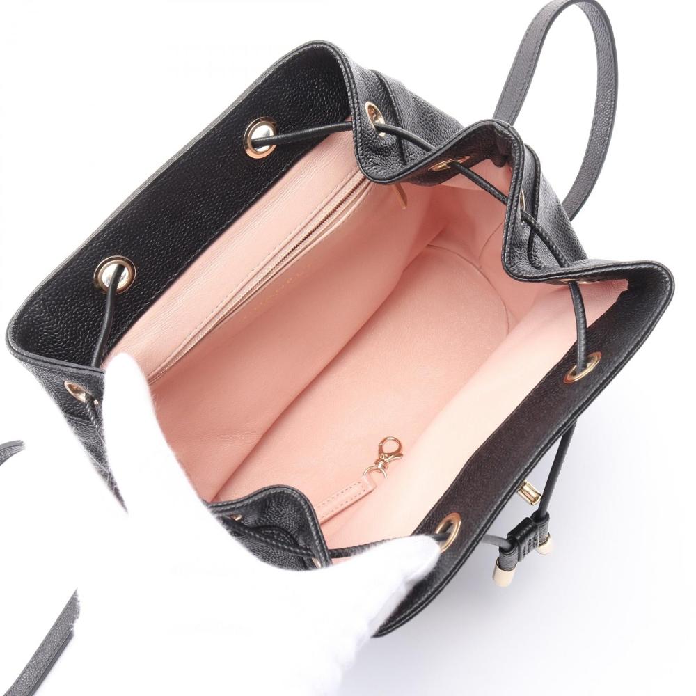 Black Leather Chanel Backpack