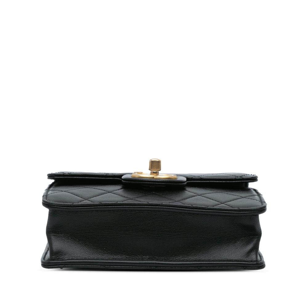 Black Leather Chanel Crossbody Bag