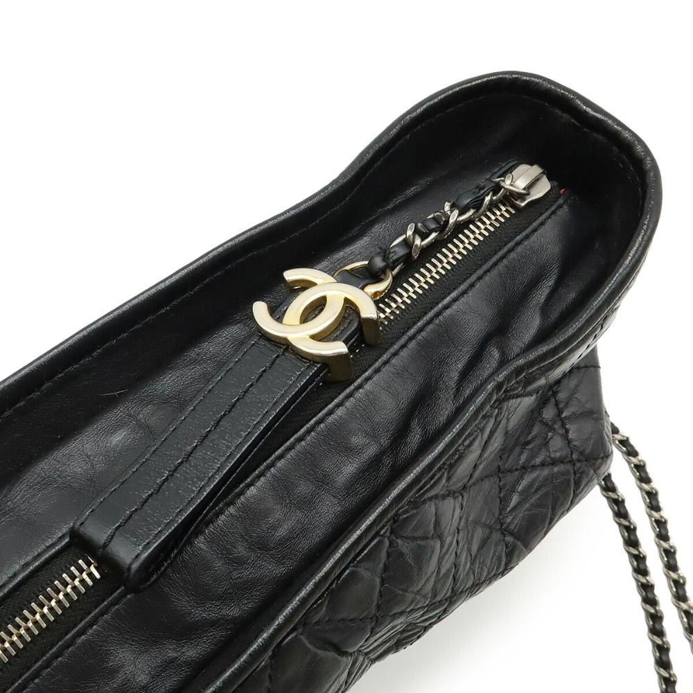 Black Leather Chanel Crossbody Bag
