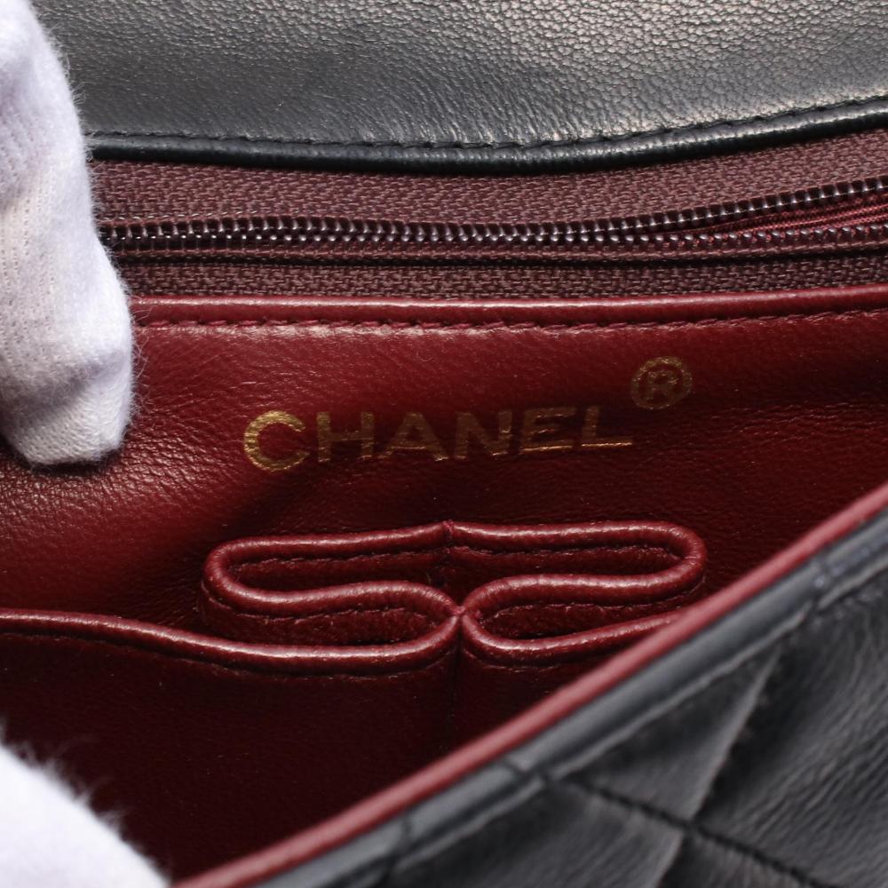 Black Leather Chanel Crossbody Bag