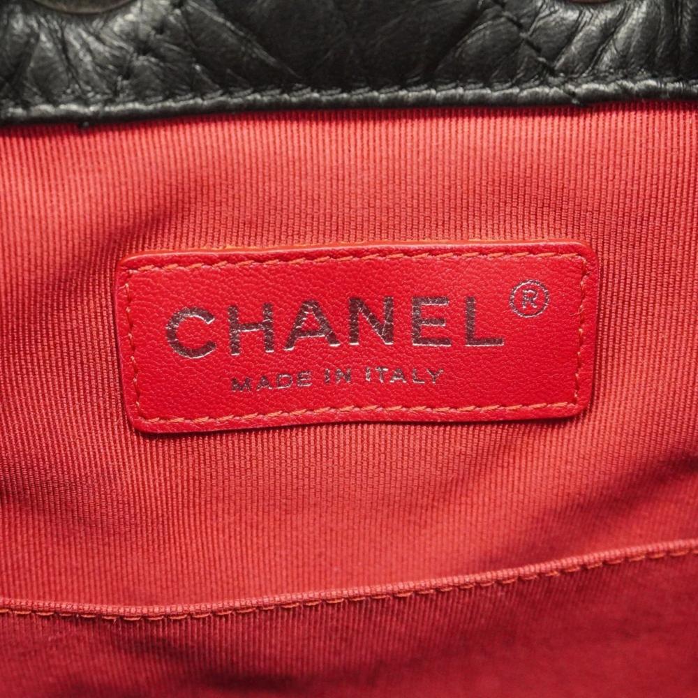 Black Leather Chanel Backpack