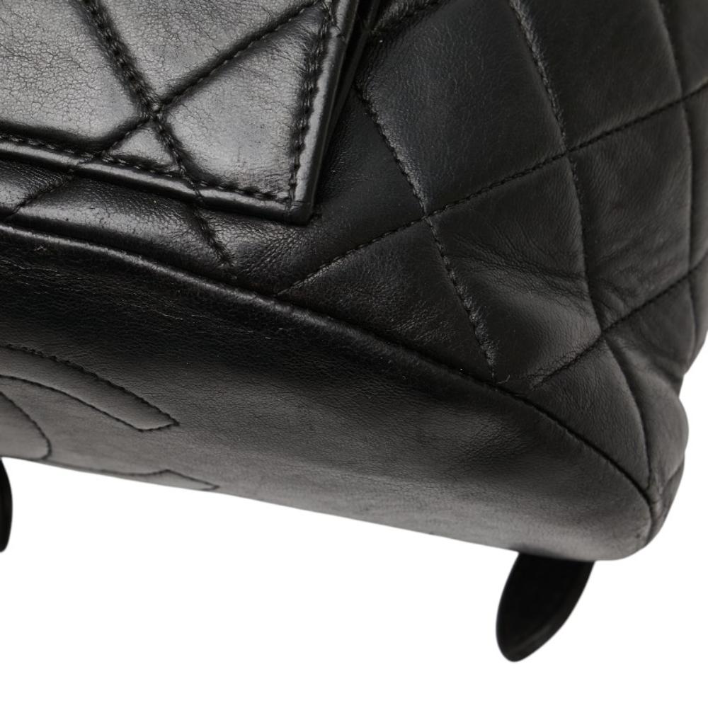 Black Leather Chanel Backpack