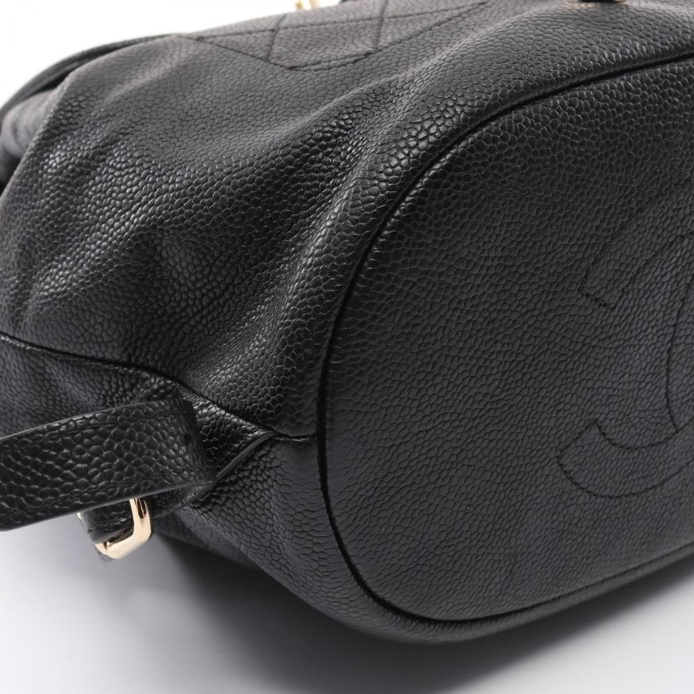 Black Leather Chanel Backpack