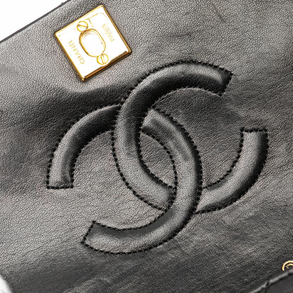 Black Leather Chanel Crossbody Bag