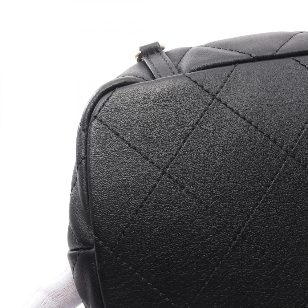 Black Leather Chanel Backpack