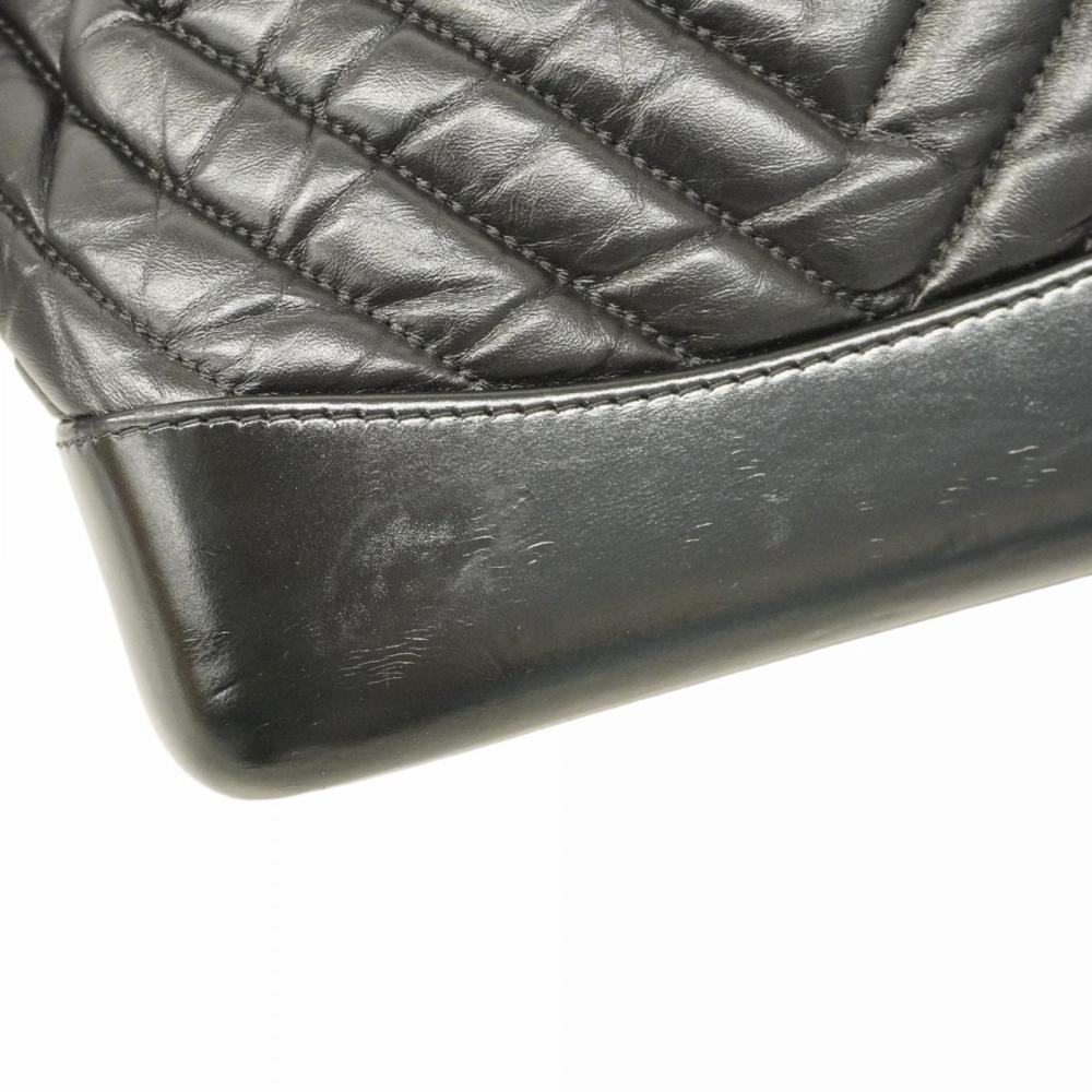 Black Leather Chanel Backpack