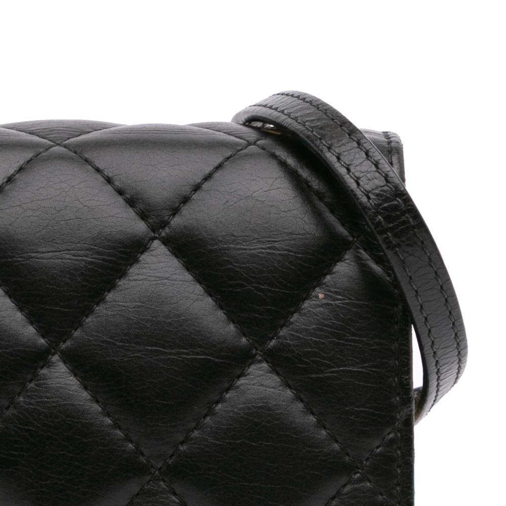 Black Leather Chanel Crossbody Bag