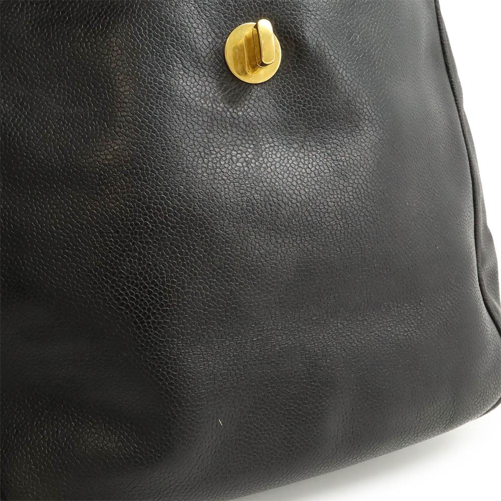 Black Leather Chanel Backpack