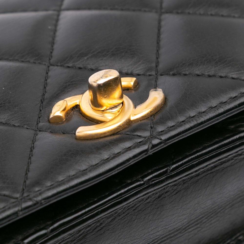 Black Leather Chanel Crossbody Bag