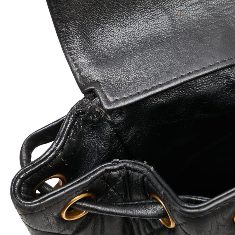 Black Leather Chanel Backpack