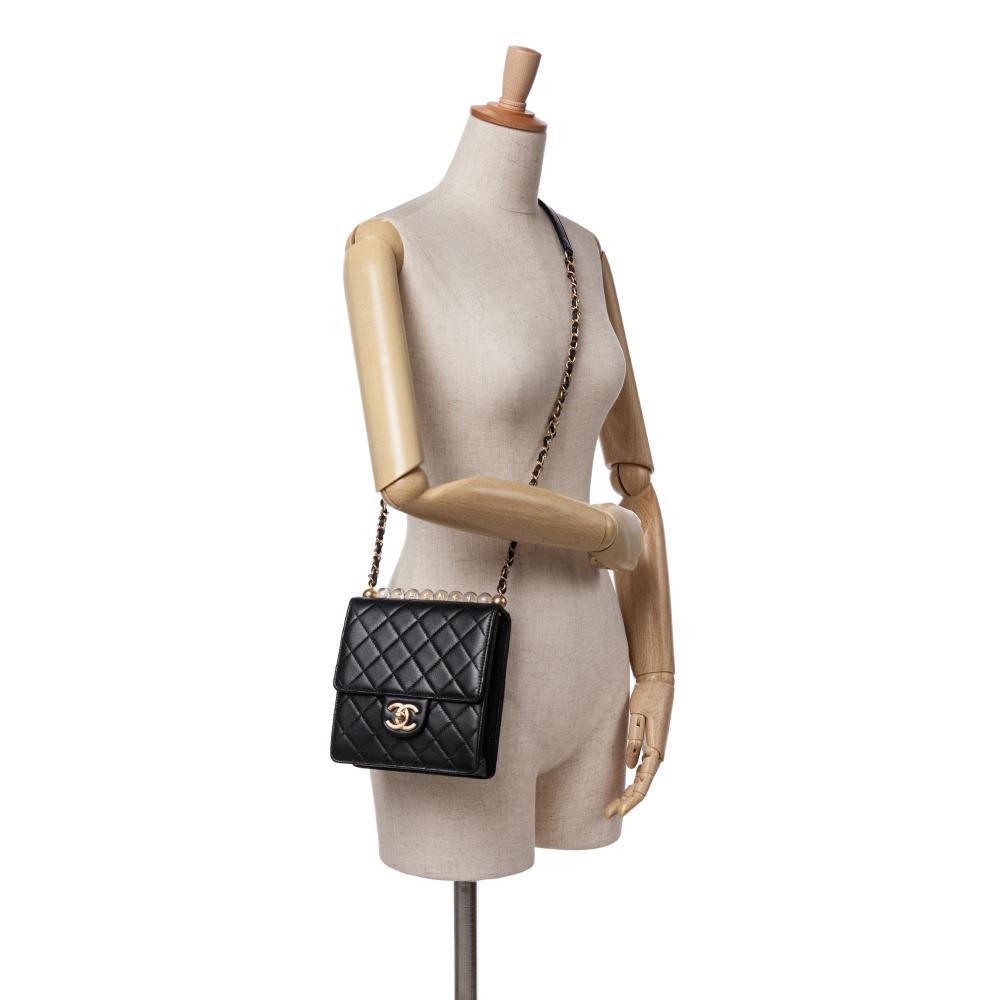 Black Leather Chanel Crossbody Bag
